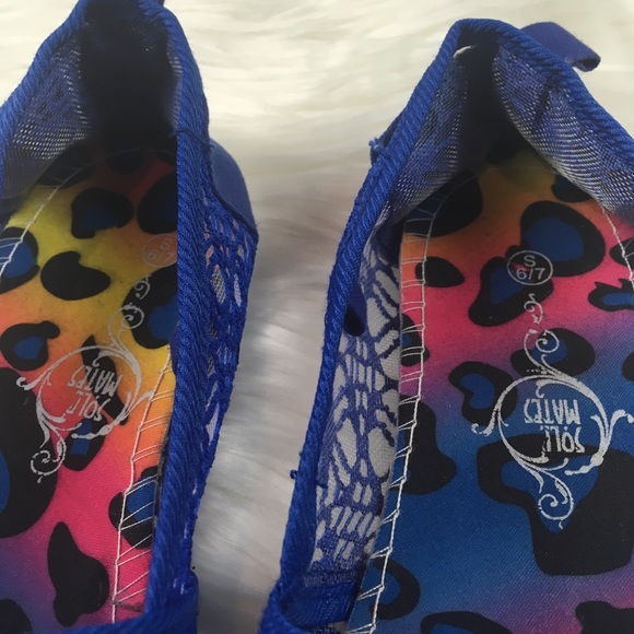 Sole Mates Blue Canvas Slip On Flats Size 6/7 - Picture 7 of 9